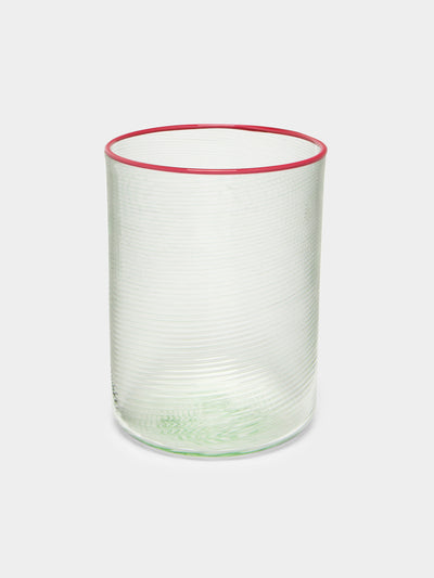 Giberto - Fizzy Hand-Blown Murano Glass Water Tumbler - Green - ABASK - 
