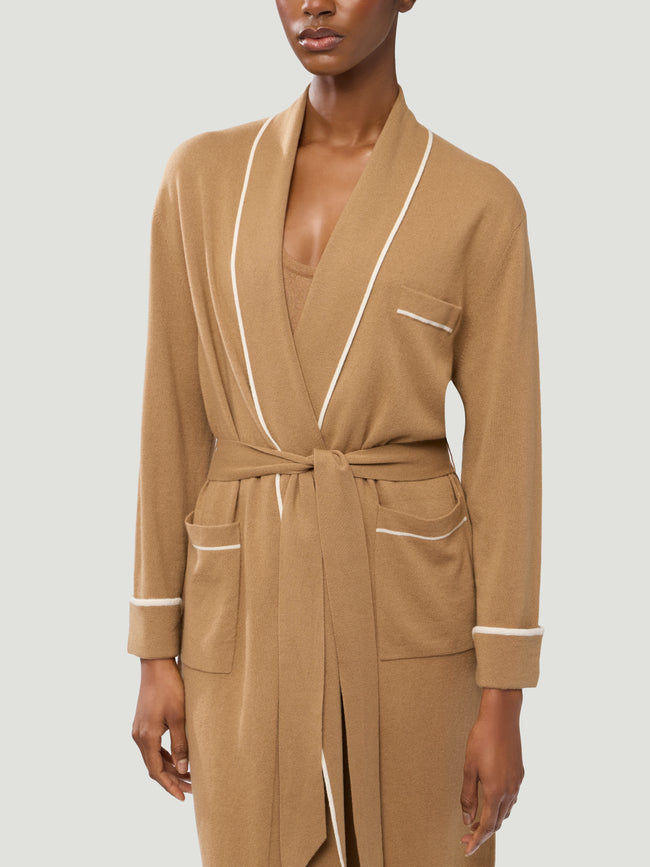 Arch4 - Sloane Baby Goat Cashmere Robe | Size: S - Beige - ABASK
