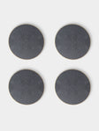 HestiaLiving - | Set of 4 | Prestige Faux Shagreen Coasters - Gray - ABASK - 