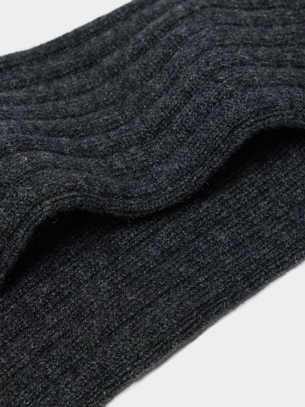 Maria La Rosa - Women's One Cashmere Mid-Calf Socks | One Size - Dark Gray - ABASK