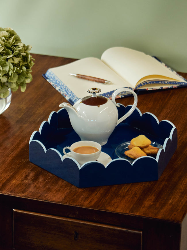 Scarlett And Sallis - Lacquered Large Scalloped Tray -  - ABASK