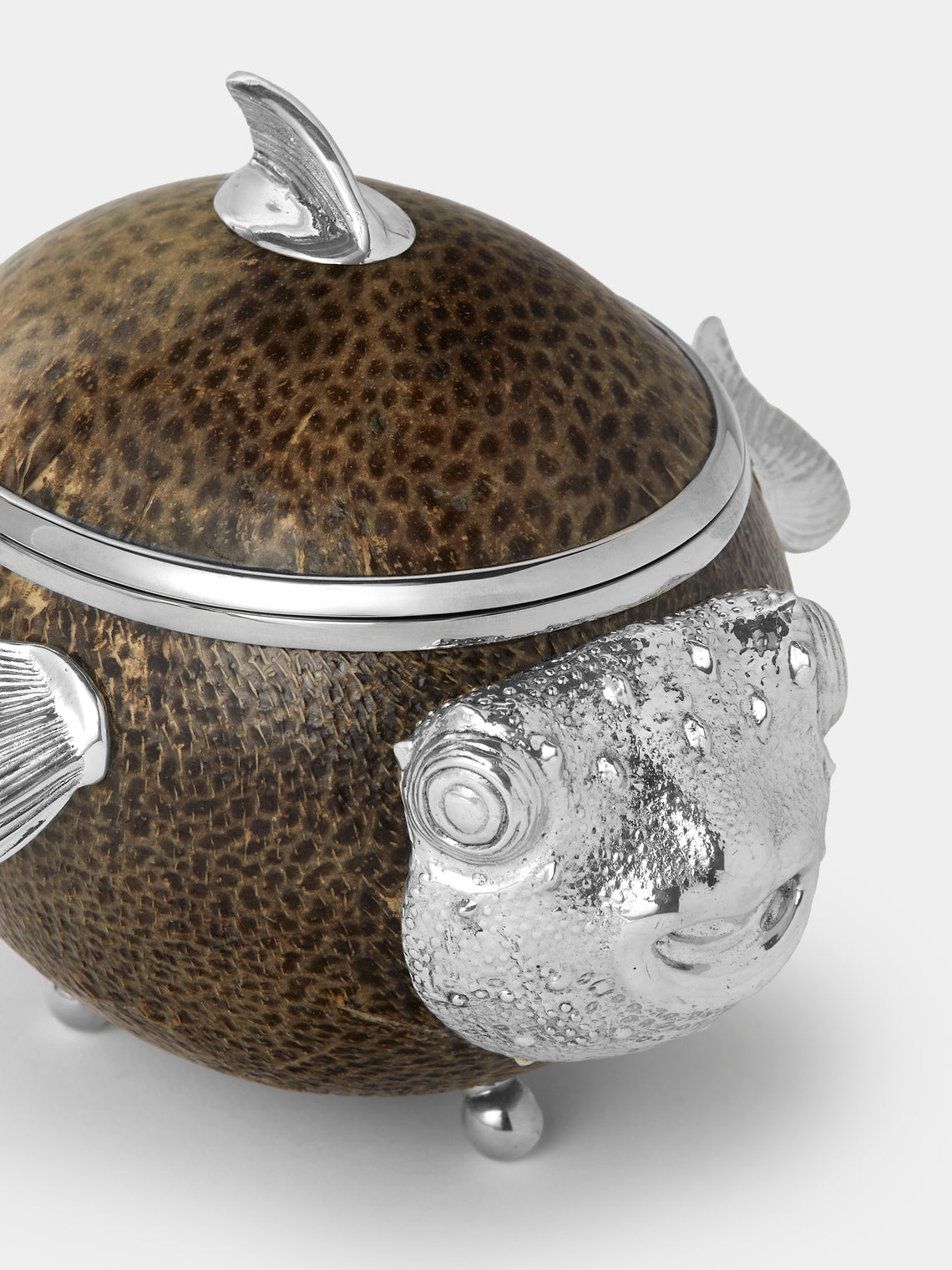 Objet Luxe - Pufferfish Silver-Plated Box - Silver - ABASK