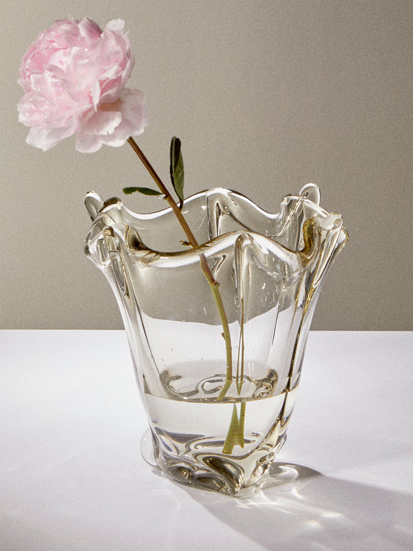 Antique and Vintage - 1950s Crystal Vase (11in/27.5cm) - Gray - ABASK
