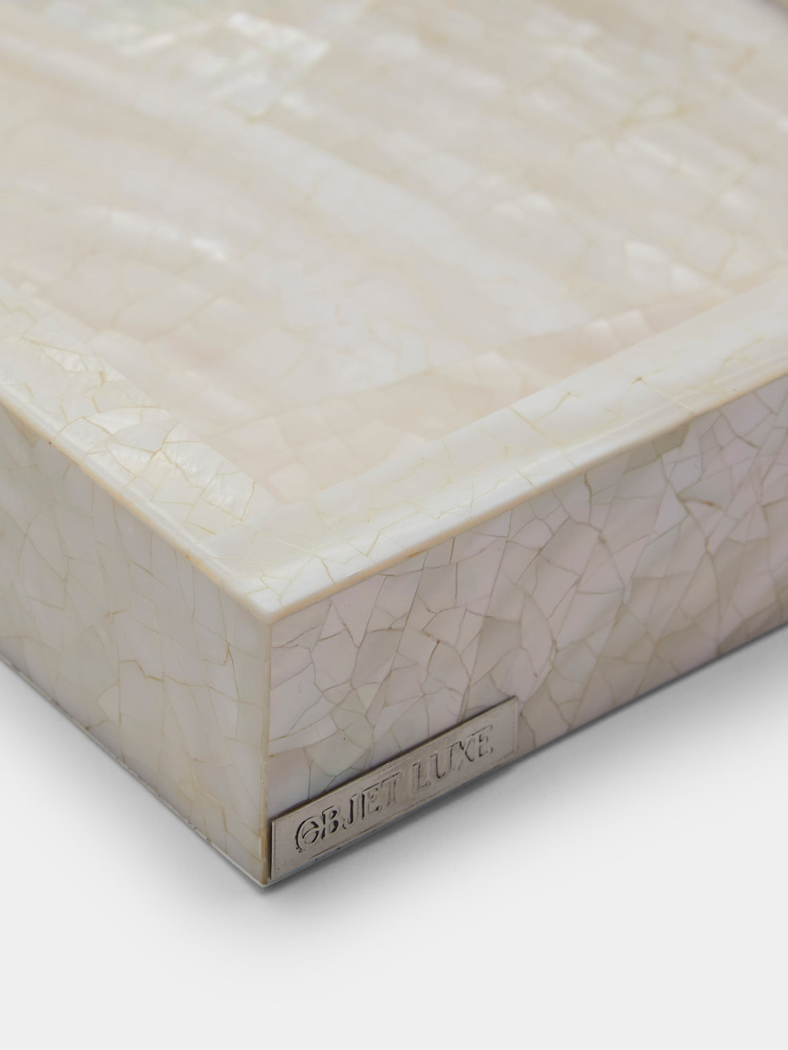 Objet Luxe - Atlantis Mother-of-Pearl Tray (10in/25cm) - White - ABASK