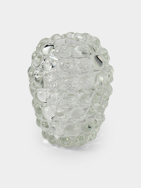 Yali Glass - Boboli Hand-Blown Murano Glass Vase (8.5in/22cm) - Clear - ABASK - 