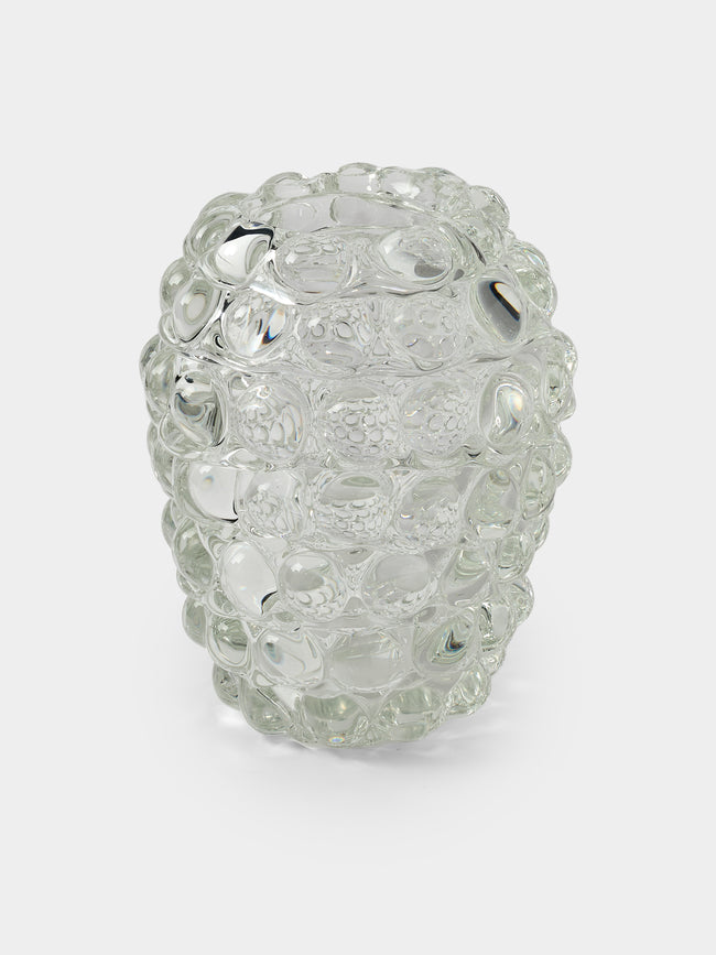 Yali Glass - Boboli Hand-Blown Murano Glass Vase (8.5in/22cm) - Clear - ABASK - 