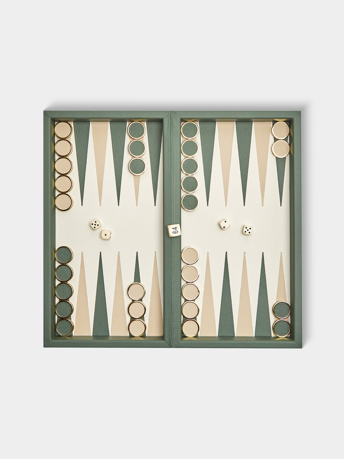 Geoffrey Parker - Leather Travel Backgammon Set - Green - ABASK