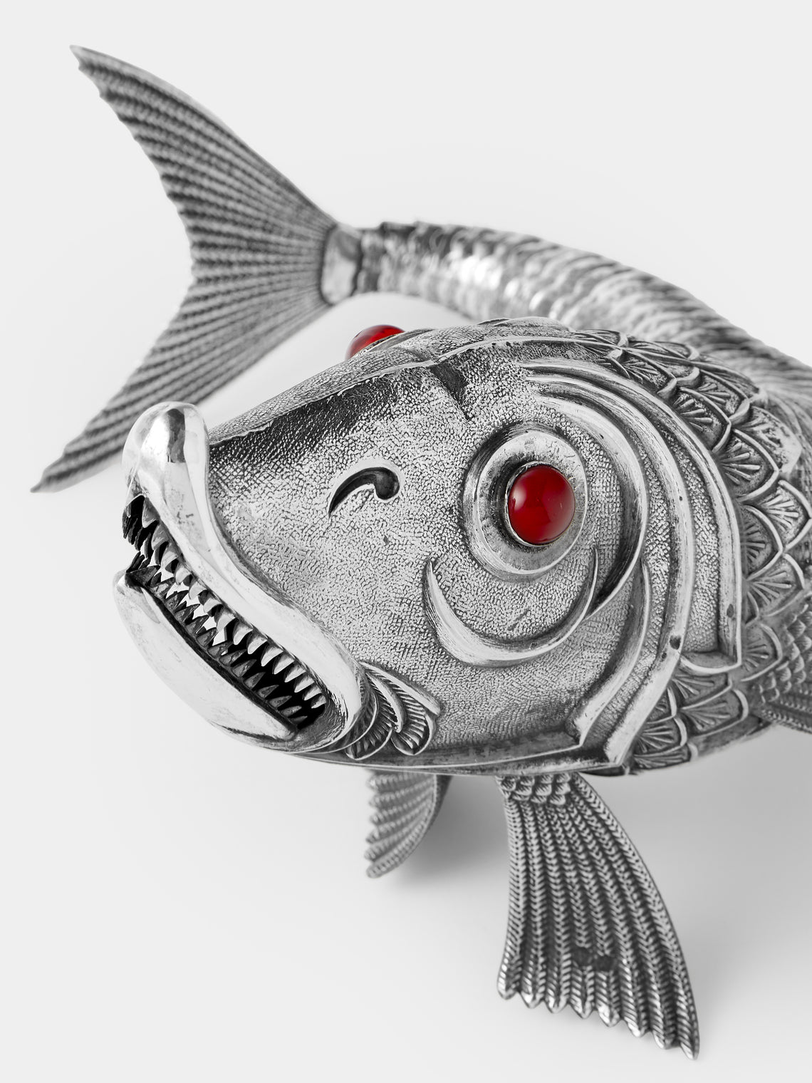 Antique and Vintage - 1960s Sterling Silver Articulating Fish - Silver - ABASK