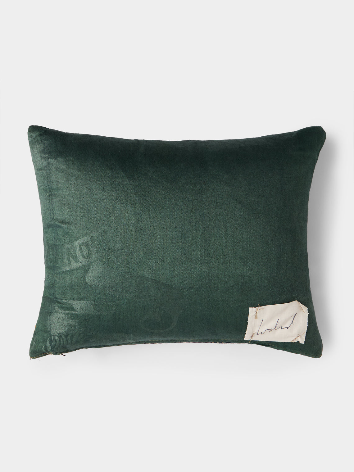 By Walid - 18th-Century French Aubusson Tapestry Wool and Damask Cushion (17.5in/45cm) - Multiple - ABASK