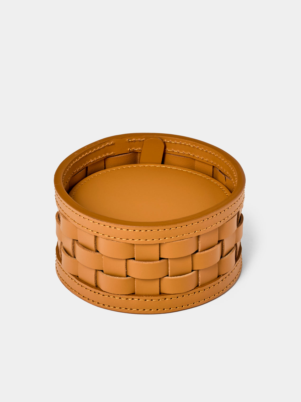 Riviere - Barcelona Water-Resistant Leather Coasters (Set of 10) - Tan - ABASK - 