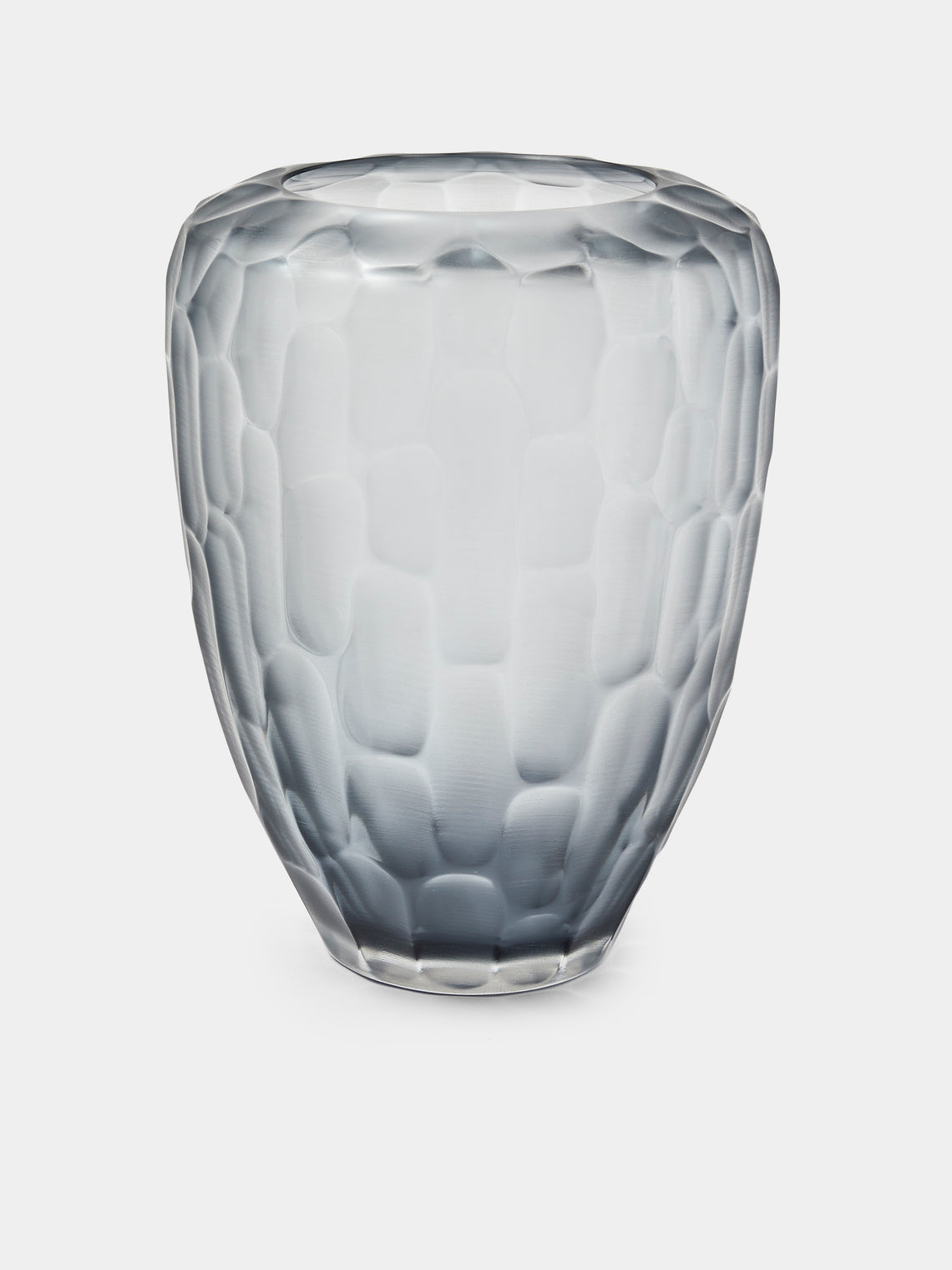 Micheluzzi Glass - Goccia Acciaio Bamboo Hand-Blown Murano Glass Vase (9.5in/24cm) - Gray - ABASK - 