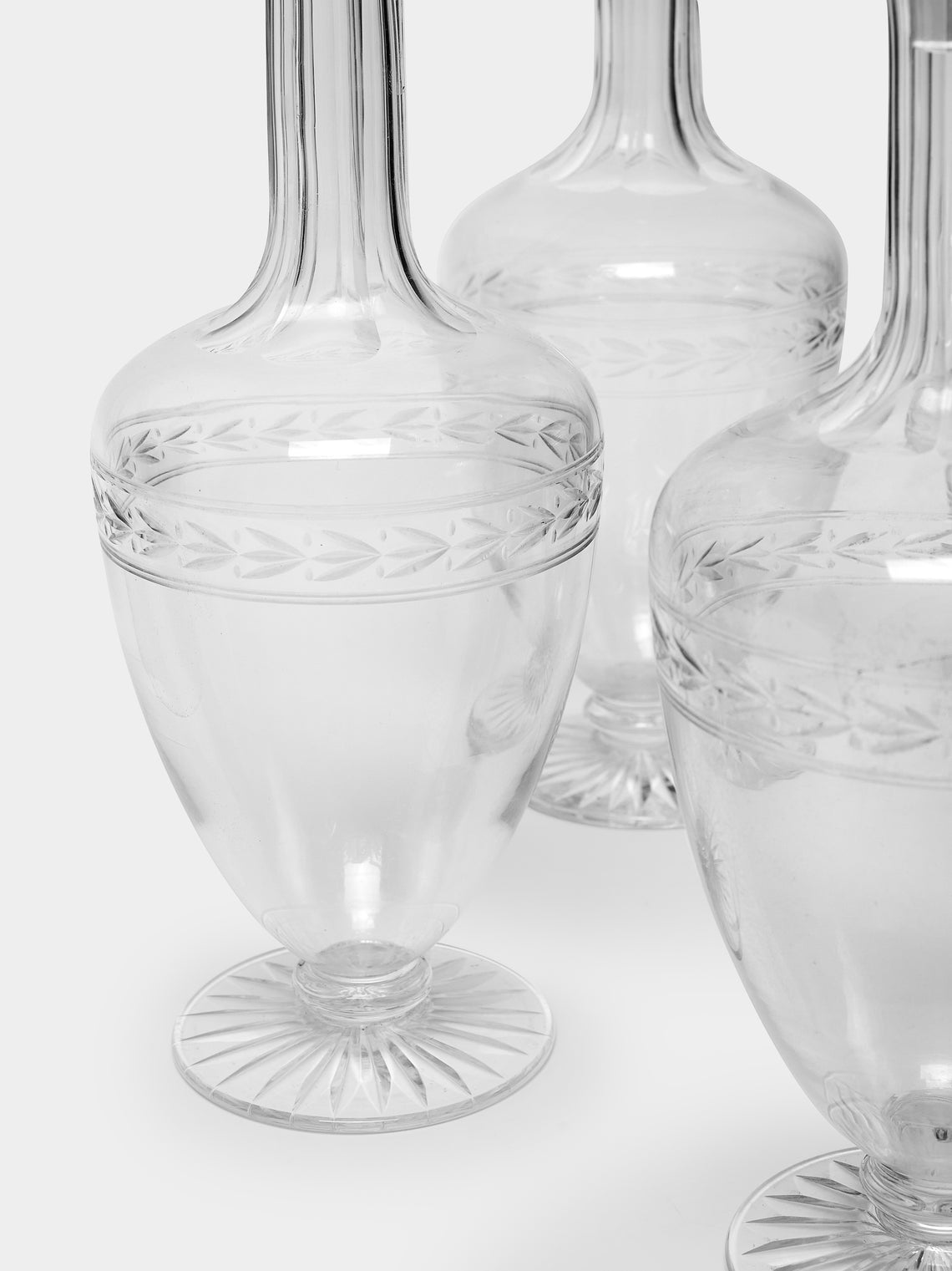 Antique and Vintage - 1930s Engraved Crystal Decanters (Set of 5) -  - ABASK