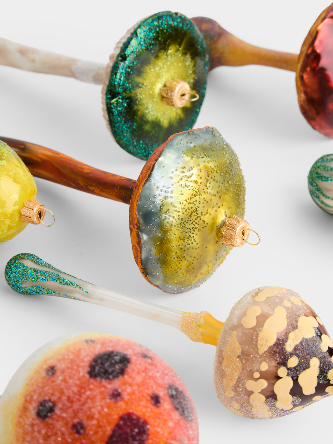 ABASK Decorations - Psychedelic Mushrooms Hand-Blown Glass Baubles (Set of 8) - Multiple - ABASK