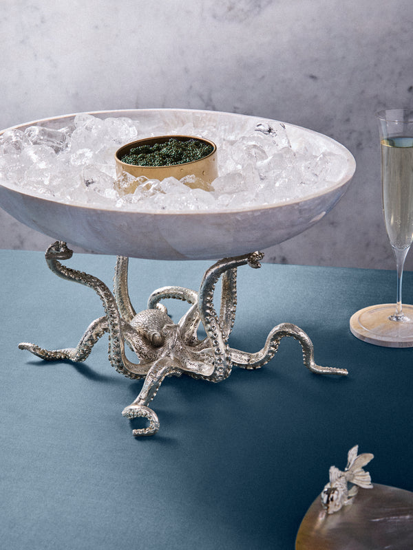 Objet Luxe - Octopus Silver-Plated and Shell Fruit Bowl - Silver - ABASK