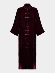Yali Milano - Velvet Light Robe - Burgundy - ABASK - 