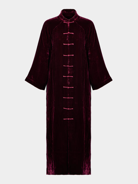 Yali Milano - Velvet Light Robe - Burgundy - ABASK - 