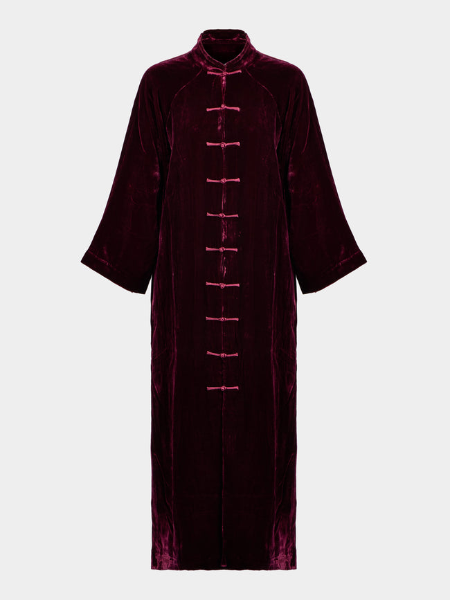 Yali Milano - Velvet Light Robe - Burgundy - ABASK - 