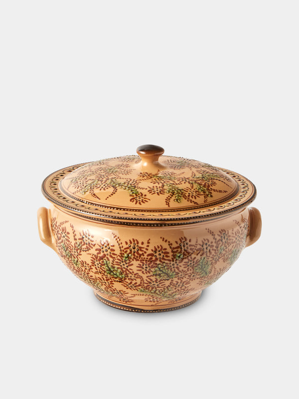 Poterie d’Évires - Flowers Hand-Painted Ceramic Soup Tureen - Cream - ABASK - 