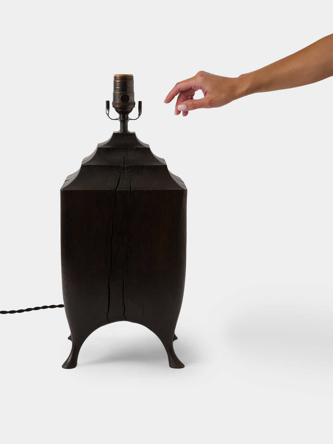 Jamie Gaunt Designs - No. 4 Scorched Oak XL Table Lamp - Black - ABASK