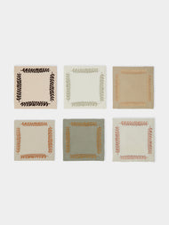 Angela Wickstead - Embroidered Linen Cocktail Napkins (Set of 6) - Multiple - ABASK - 
