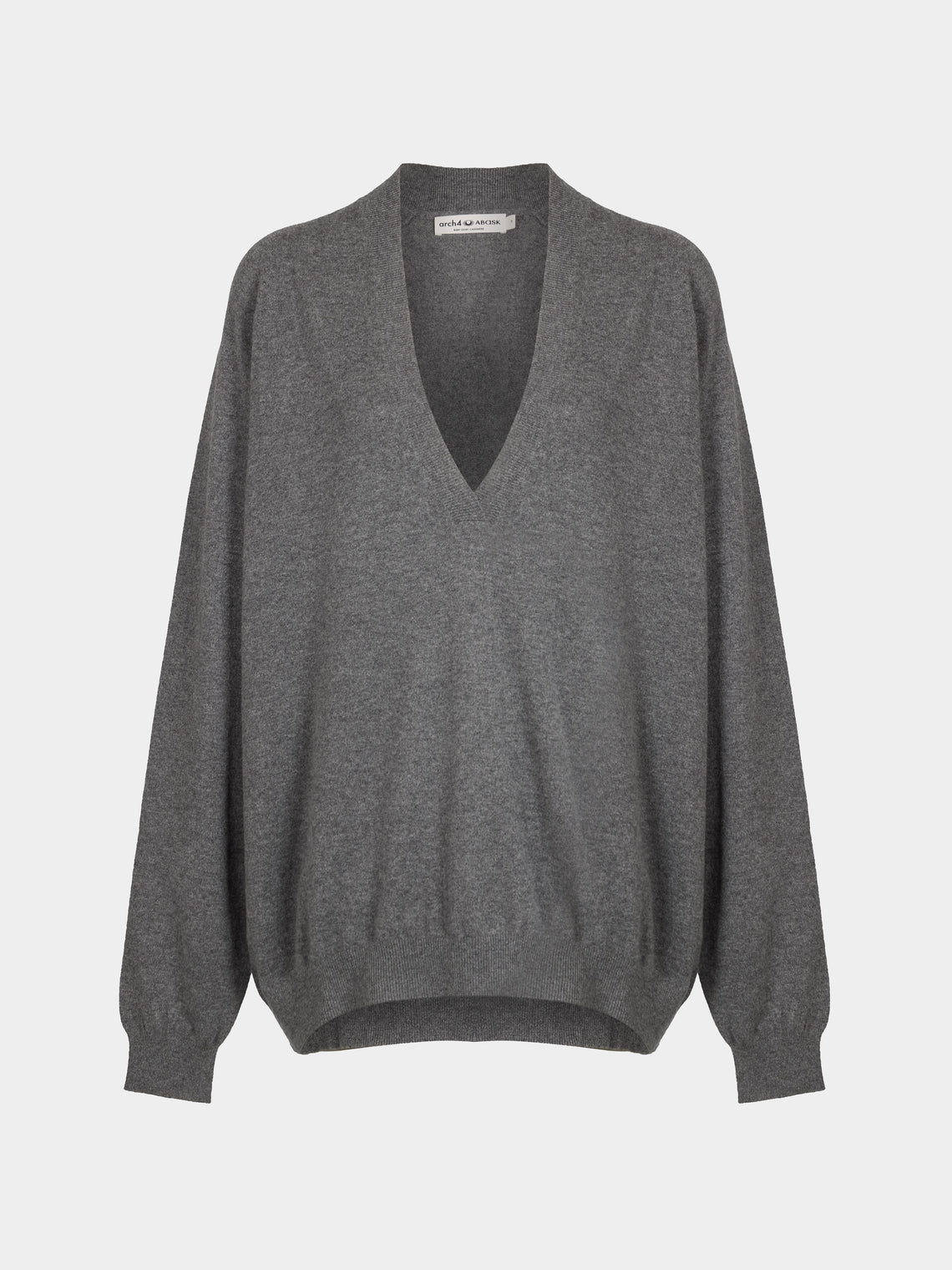 Arch4 - Oona Baby Goat Cashmere V-Neck Sweater | Size: S - Gray - ABASK - 