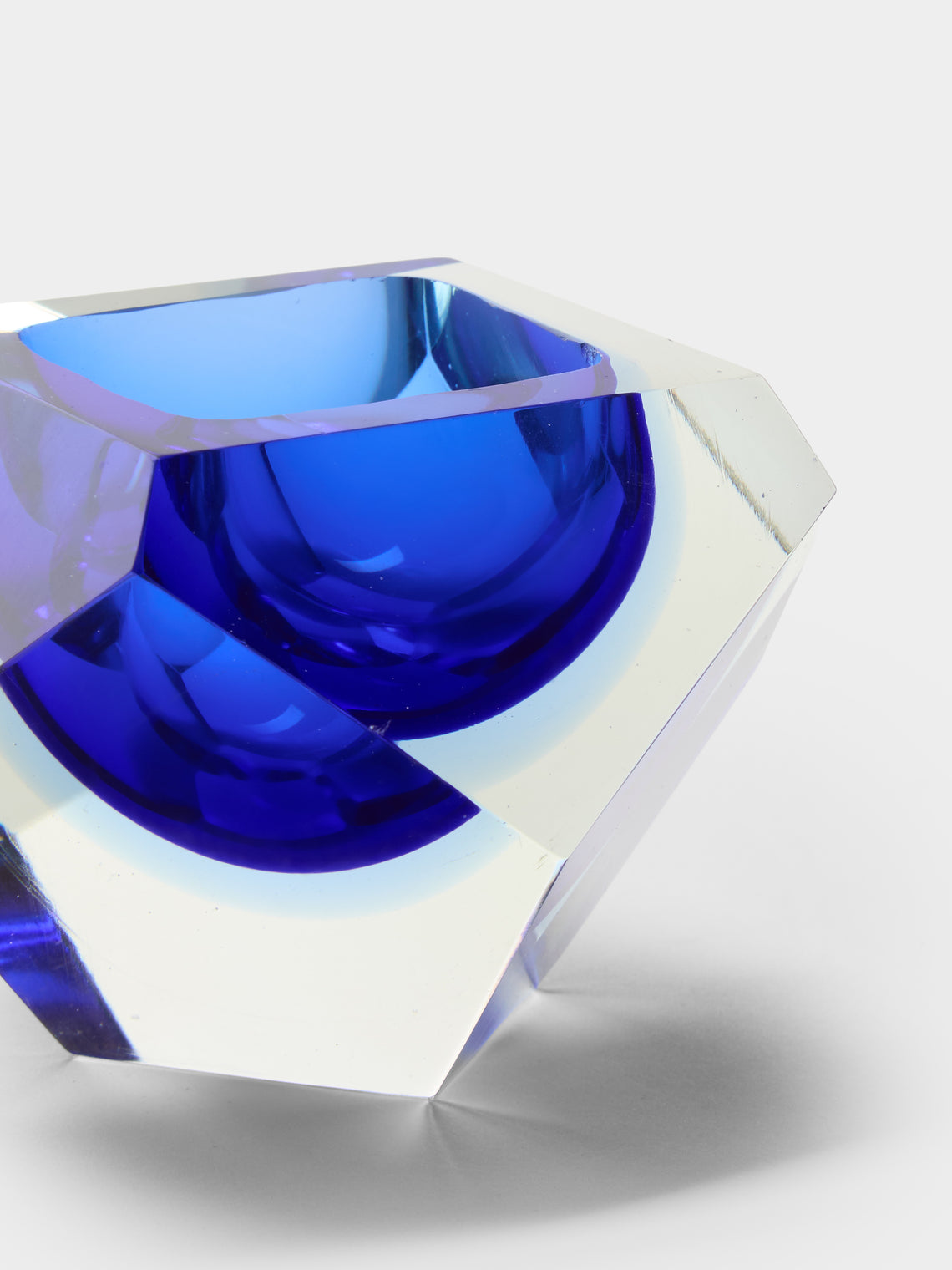 Antique and Vintage - 1950s Flavio Poli Murano Glass Ashtray - Blue - ABASK