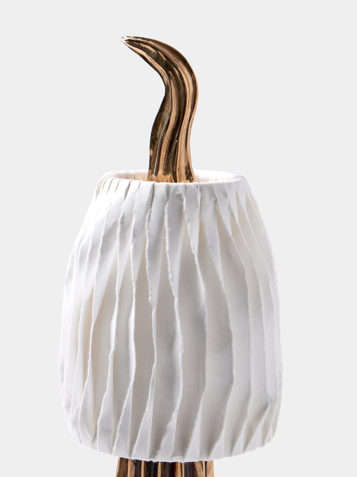 Studio Palatin - Surculus Hand-Cast Bronze and Hosho Paper Mini Portable Table Lamp - Bronze - ABASK