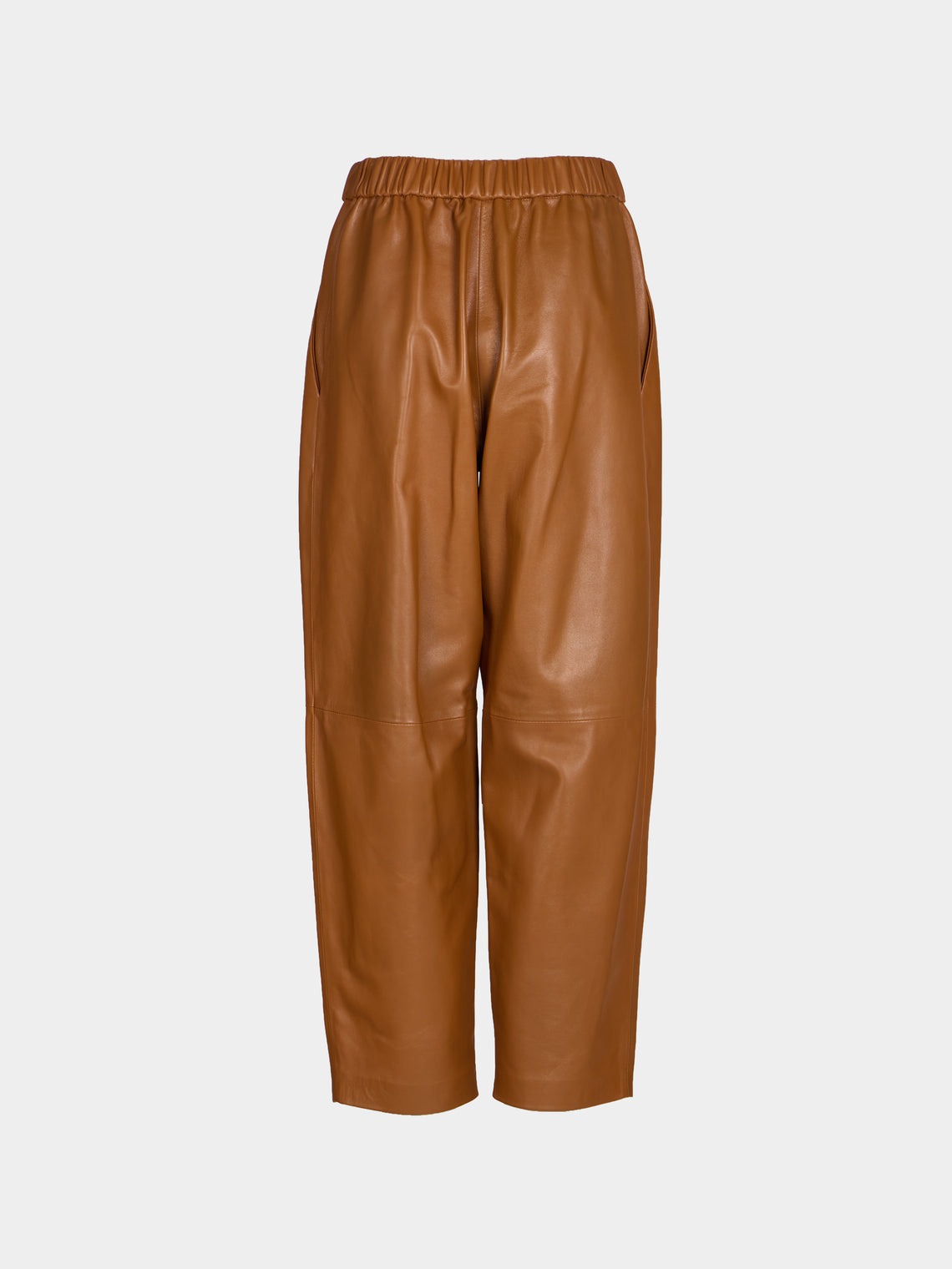 Dusan - Carrot Leather Trousers | Size: S - Tan - ABASK
