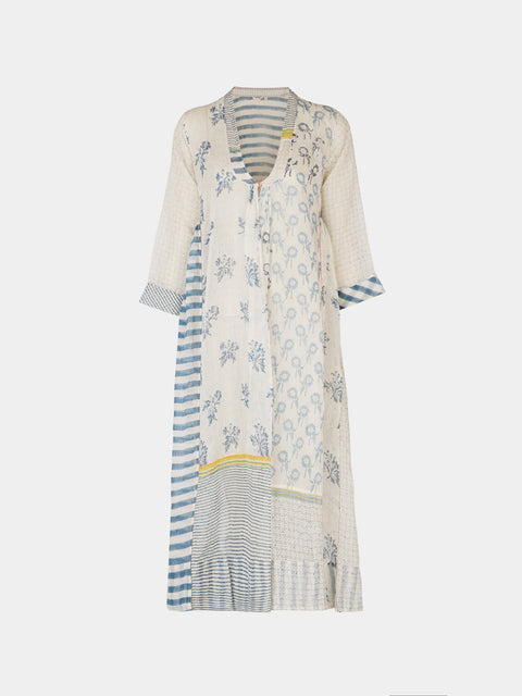 Injiri - Amber 84 Hand-Loomed Cotton and Silk Dress | Size: S - Multiple - ABASK - 