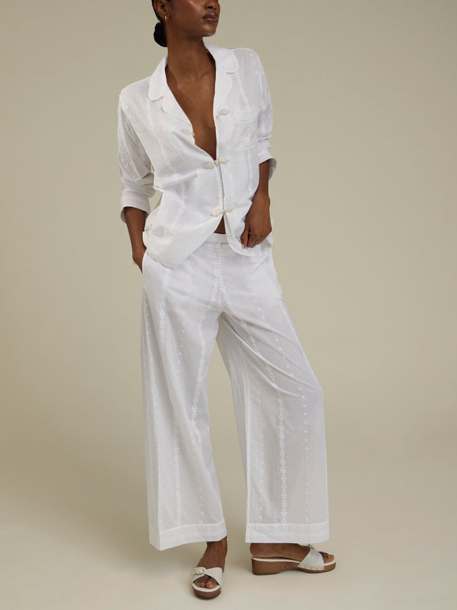 Thierry Colson - The Albertine Cotton Pajama Set - White - ABASK