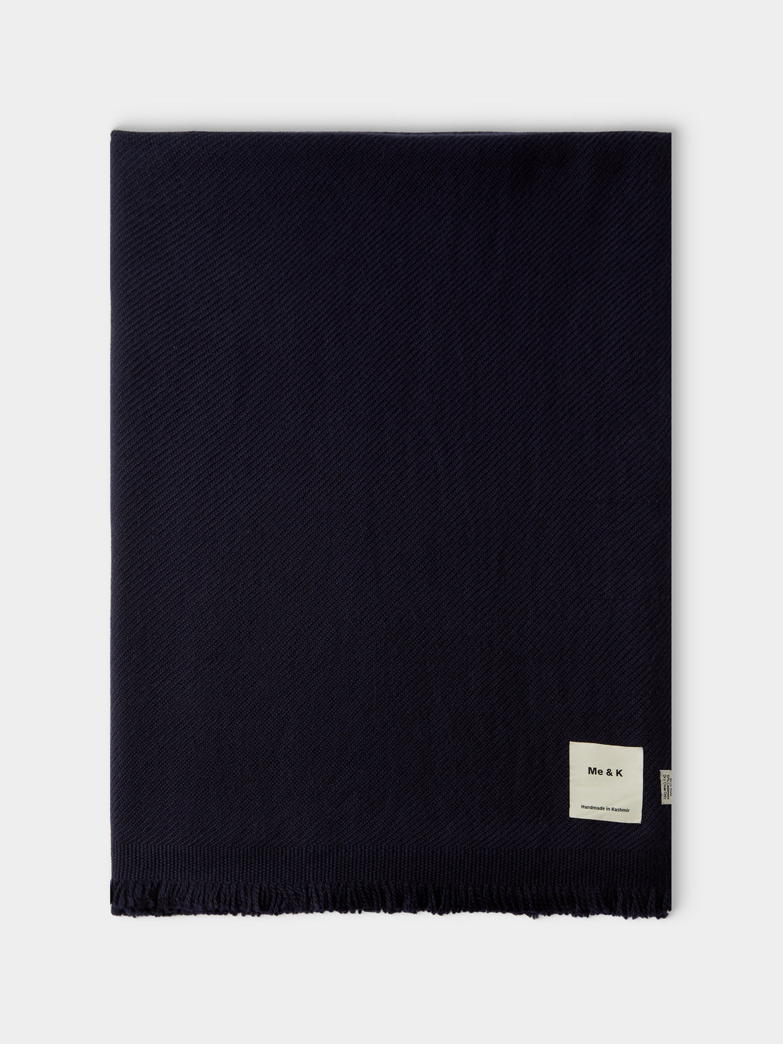 Me & K - Merino Wool and Cashmere King-Size Blanket (106in/2.7m) - Navy - ABASK