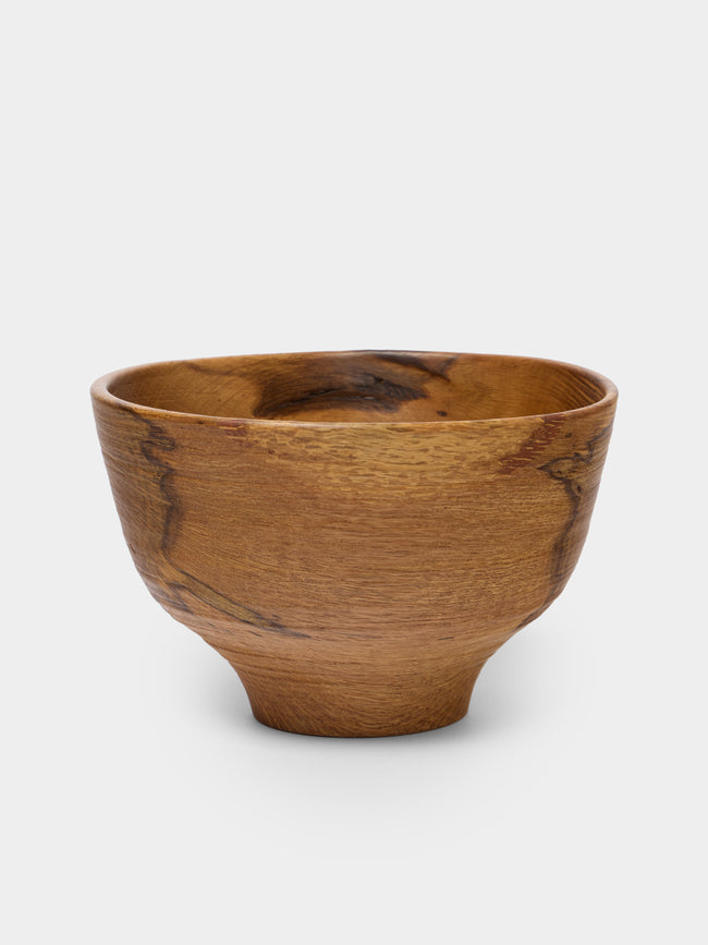 Thursday Furniture - Hand-Turned Oak Footed Bowl - Brown - ABASK - 