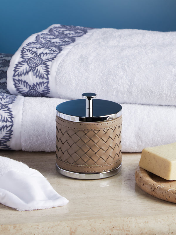 Riviere - Woven Leather Lidded Box -  - ABASK