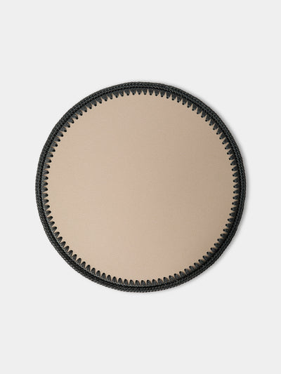 Pigment France - Rochelle Leather and Crochet Placemats (Set of 4) - Beige - ABASK - - 