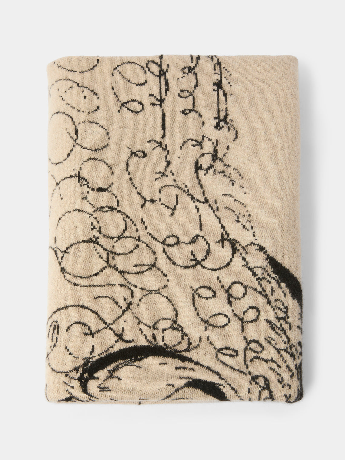Saved NY - Dynamism Dog Cashmere Throw (79in/2m) - White - ABASK