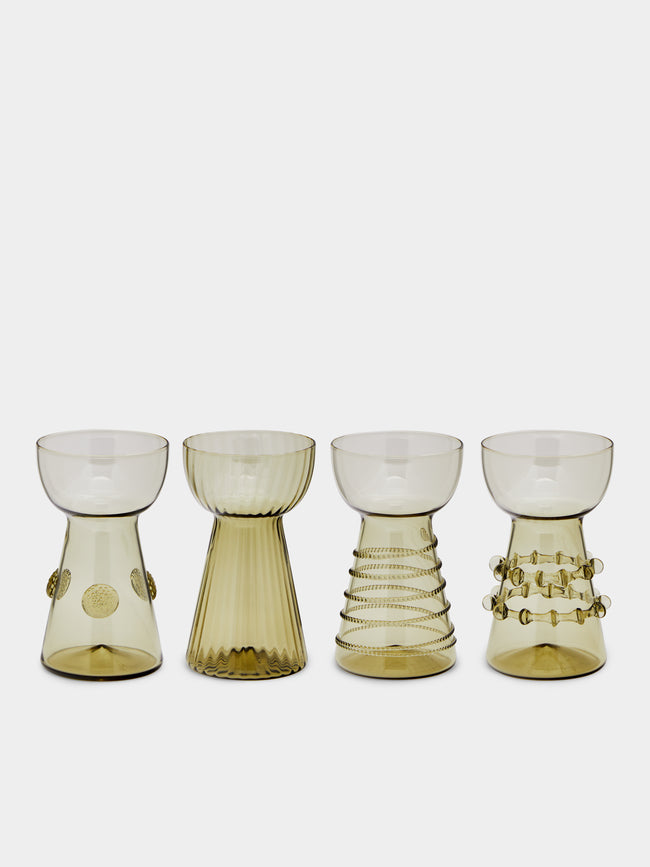 Bollenglass - Hand-Blown Glass Bulb Vases (Set of 4) -  - ABASK - 