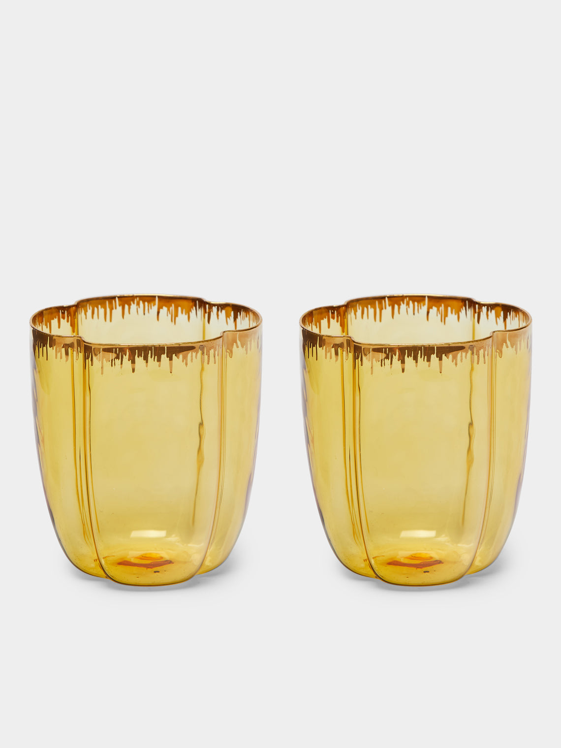 Pinto - Chance Hand-Blown Glass Tumblers (Set of 2) - Yellow - ABASK