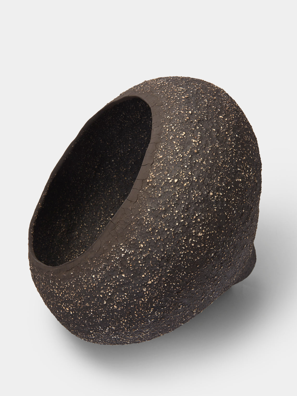 Sara Bergami - Hand-Formed Chamotte Stoneware Vase - Black - ABASK