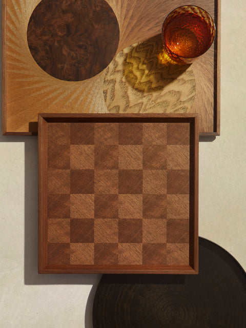 Mori Kougei - Poke Walnut Square Tray (10.5in/26.5cm) - Brown - ABASK