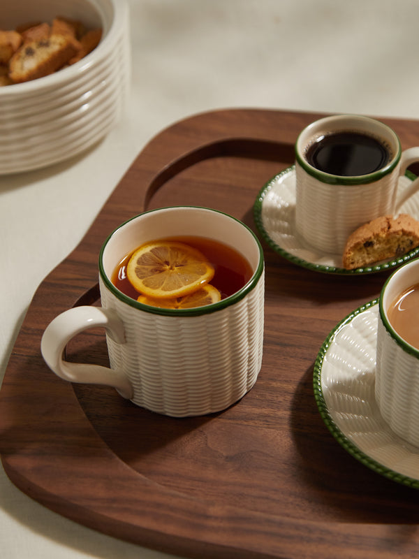 Este Ceramiche - Wicker Hand-Painted Ceramic Mugs (Set of 4) -  - ABASK