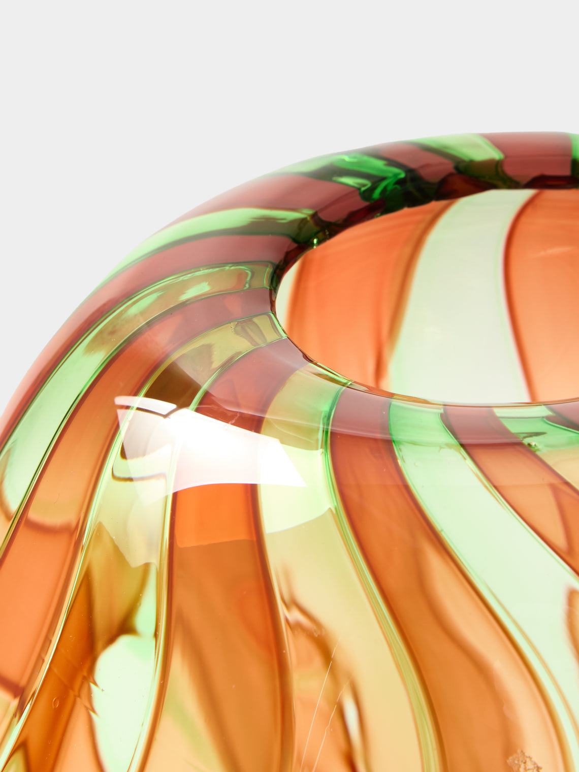 Moonarij - Oona Hand-Blown Glass Vase (15.5in/40cm) - Orange - ABASK