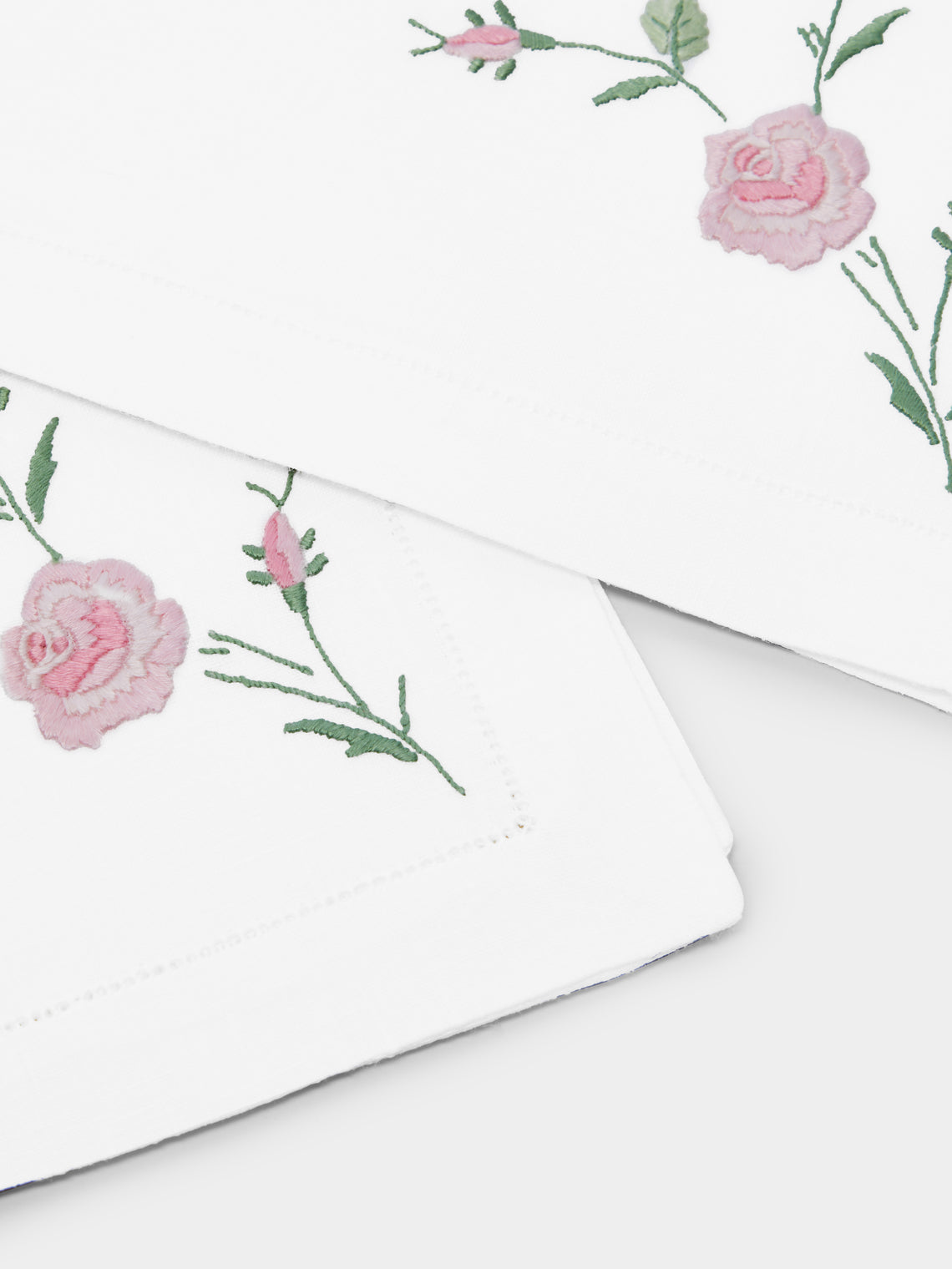 Taf Firenze - Roseline Firenze Hand-Embroidered Linen Tablecloth - Multiple - ABASK