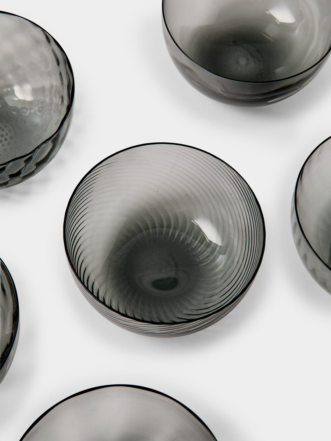NasonMoretti - | Set of 6 | Idra Hand-Blown Murano Glass Dessert Bowls - Gray - ABASK