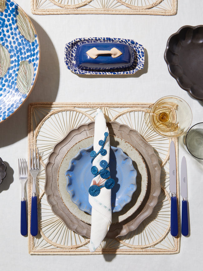 Perla Valtierra - Hand-Glazed Ceramic Dessert Plates (Set of 4) -  - ABASK