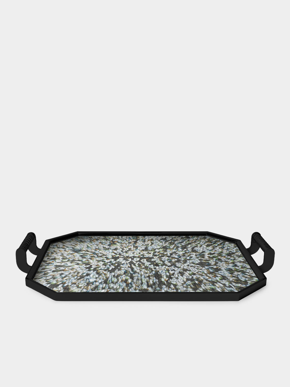 Droulers Collezione - Nova Burnished Brass Tray (21.5in/55cm) - Green - ABASK