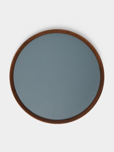 Giobagnara x Poltrona Frau - Walnut Medium Round Tray with Leather Inlay -  - ABASK - 