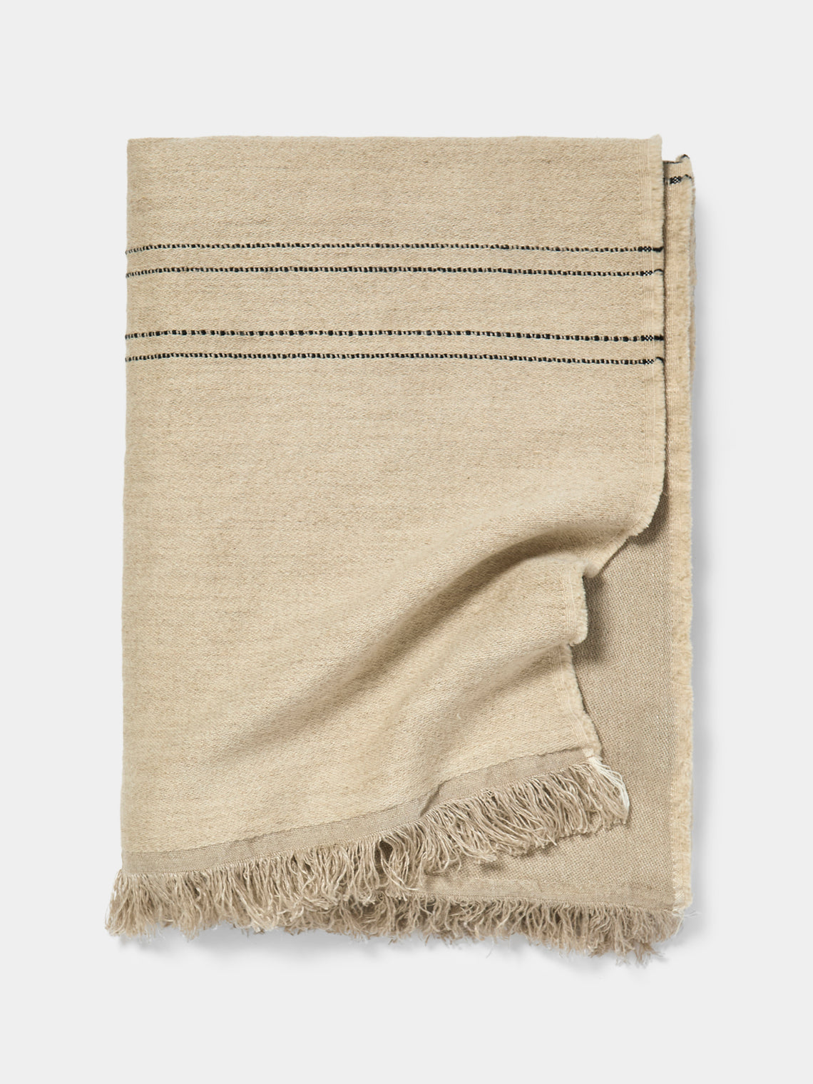 Libeco - The Moroccan Stripe Belgian Linen Coverlet - Natural - ABASK - 