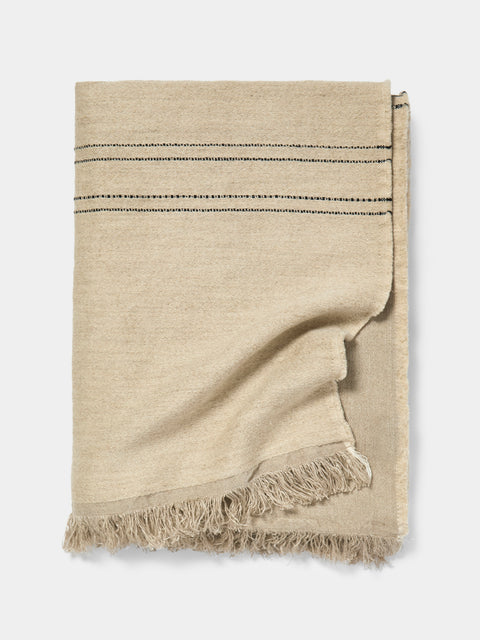 Libeco - The Moroccan Stripe Belgian Linen Coverlet - Natural - ABASK - 