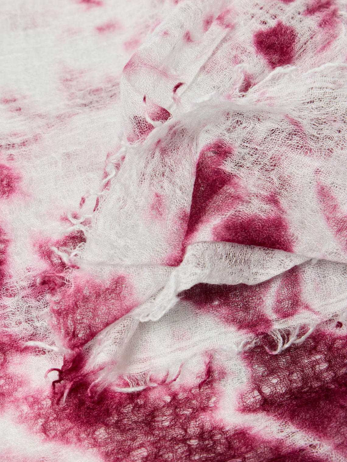 Suzusan - Shibori Cashmere Featherweight Shawl (94.5in/2.4m) - Purple - ABASK