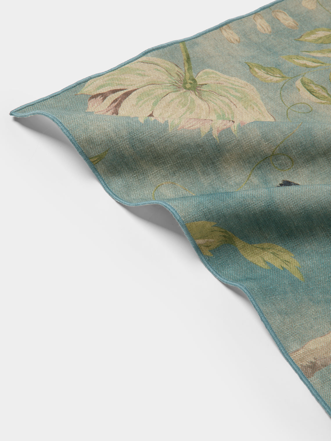 Borgo delle Tovaglie - Filo Affresco Embroidered Linen Extra Large Napkins (Set of 4) - Blue - ABASK